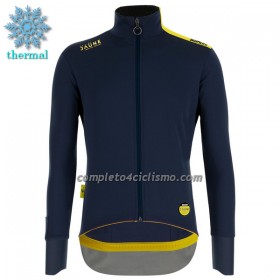 Completo Maglia ML + Pantaloncino con bretelle ML 2022 Tour de France Winter Invernale Blu Scuro